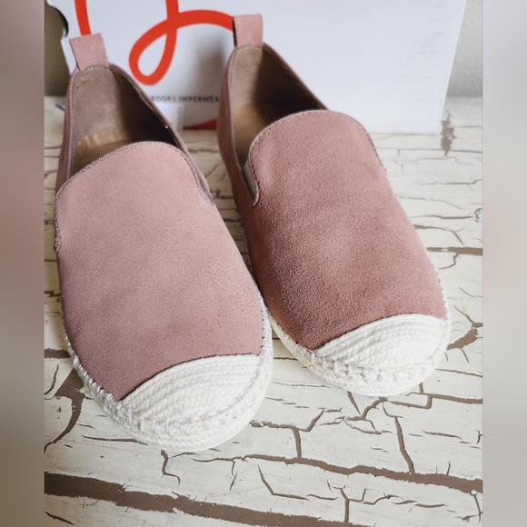 NEW Blondo 6.5 Leather Pink Suede Espadrille Trim - Picture 6 of 7